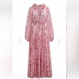 Pink Floral Maxi Dress